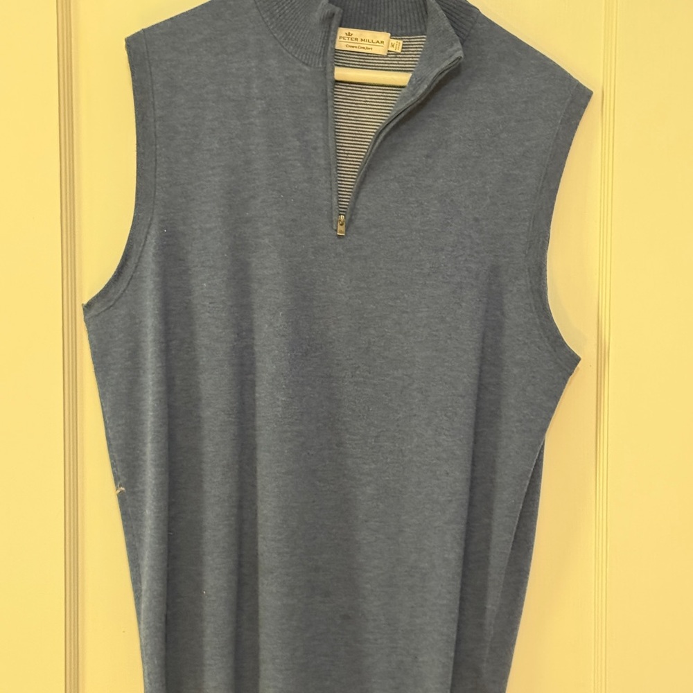 Peter Millar Navy Striped Half-Zip Sweater